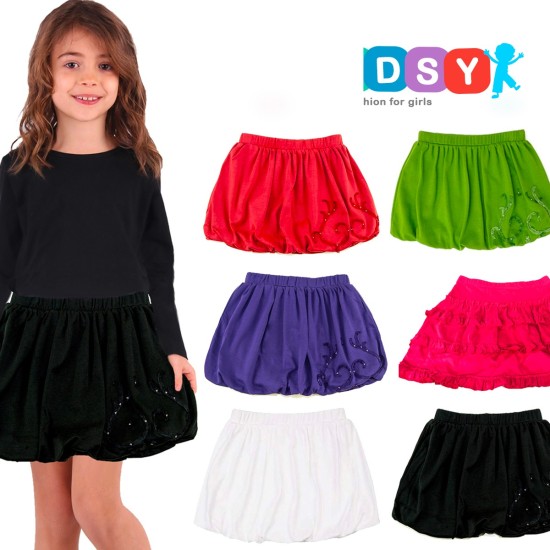  Toddler Baby Girls Embroidery Bubble Skirt – Peruvian Pima Cotton, Balloon Skirt, Elastic Waist, Pull-On, Solid Colors, Black, 3