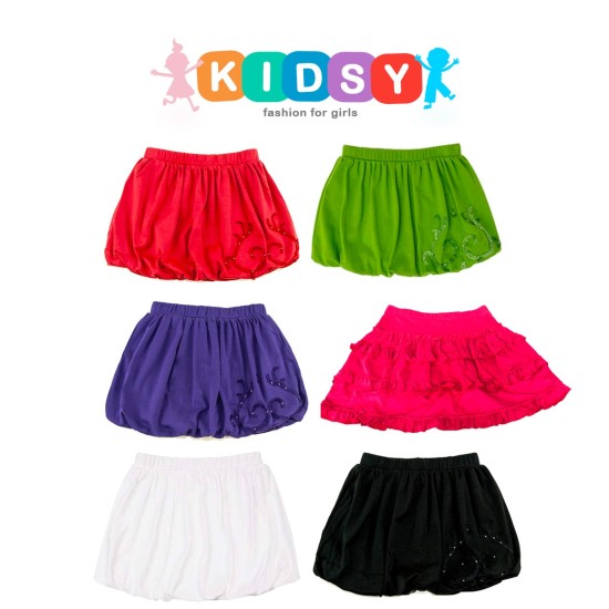  Toddler Baby Girls Frilled Skirt – Peruvian Pima Cotton, Elastic Waist, Pull-On, Solid Colors, Hot Pink, 2