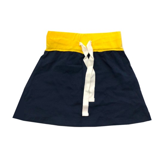  Toddler Baby Girls Skirt – Peruvian Pima Cotton, Elastic Waist, Pull-On, Navy, 2