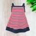  Toddler Baby Girls Strappy Nautical Striped Peruvian Cotton Tunic 2 3 4 5 6 8 Years, White/Crimson, 2