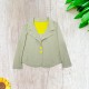  Toddler Girls Polka Dots Blazer Jacket  – Notched Lapel, Two Button Closures, LIME DOT, 2