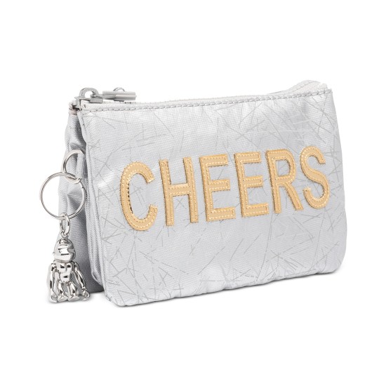 Creativity Large Metallic Cheers Pouch Cheers, White/Gold
