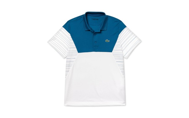 Lacoste Mens Sport Short Sleeve Polo Shirt (White/Blue, S)