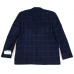  Mens Blazer Plaid Printed Wool Blue, Navy, 40R