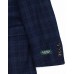  Mens Blazer Plaid Printed Wool Blue, Navy, 40R