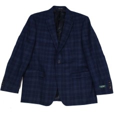 Lauren by Ralph Lauren Mens Blazer Plaid Printed Wool Blue
