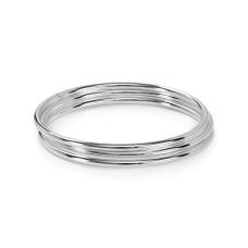 Lauren by Ralph Lauren Three Set Bangle Tube Bracelet (Silver)