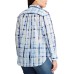  Women’s Plus Size Cotton Voile Shirt Navy 3X