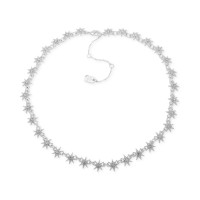 LAUREN Ralph Lauren 16 Pave Star Collar Necklace (White)