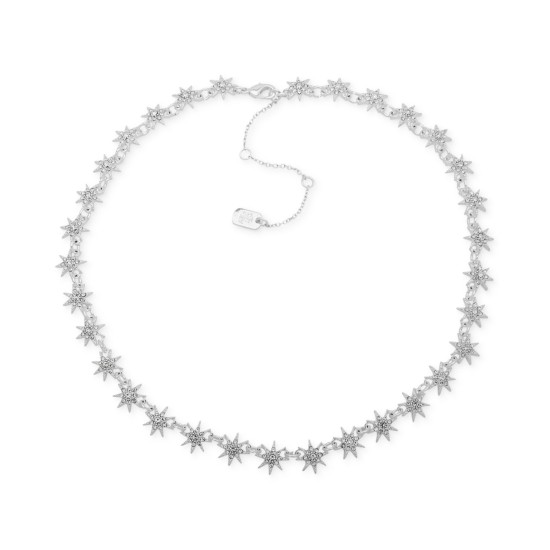 LAUREN Ralph Lauren 16 Pave Star Collar Necklace (White)