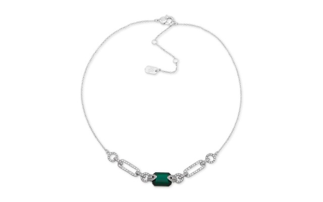 LAUREN Ralph Lauren 16 Stone Frontal Pendant Necklace (Navy)