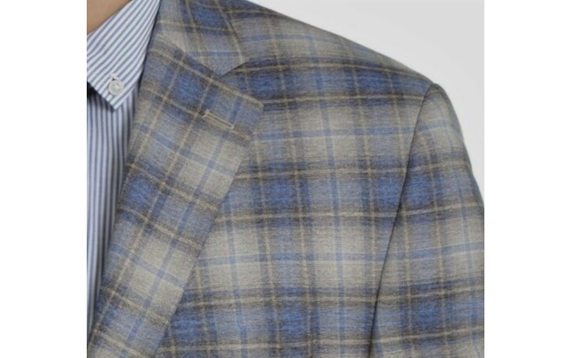 Lauren Ralph Lauren Blazer Men Suit Jacket Coat (Tan/Blue), Blue, 43R