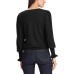 Lauren Ralph Lauren Button-cuff Long-sleeve Sweate Polo(Black, X-Small)