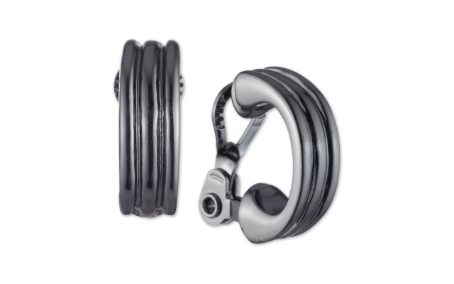 LAUREN Ralph Lauren Hematite Tone Clip On Earrings