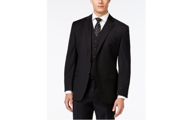 Lauren Ralph Lauren Men's Big&Tall Suit Jackets, Black, 52
