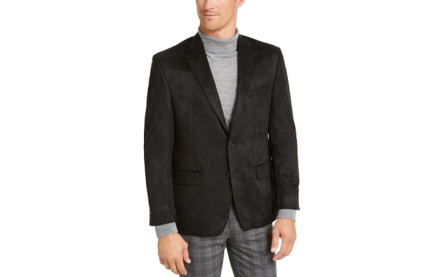 Lauren Ralph Lauren Men's Classic-Fit Faux-Suede, Black, 40T
