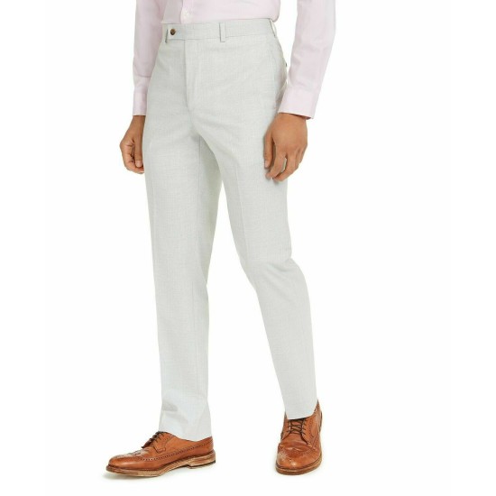  Mens Glen Plaid Business Dress Pants (Gray), Light Gray, 36x32