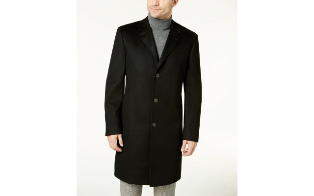 Lauren Ralph Lauren Men’s Luther Charcoal 100% Cashmere Overcoats, Charcoal, 40 R/M37.5