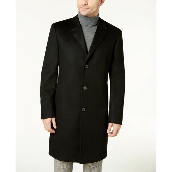 Lauren Ralph Lauren Men’s Luther Charcoal 100% Cashmere Overcoats, Charcoal, 40 T/L39.5