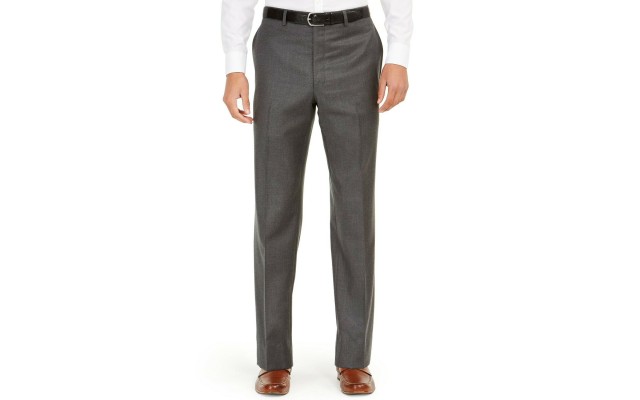 Lauren Ralph Lauren Men's Ultra Flex Flannel Dress Pants, Gray, 32X32