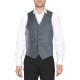 Lauren Ralph Lauren Mens Wool Blend Heathered Suit Vests, Gray, Medium