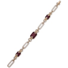 Lauren Ralph Lauren Pavé Chain & Station Bracelet (Red)
