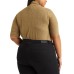 Lauren Ralph Lauren Plus-Size Metallic Turtleneck (Gold, 2X)