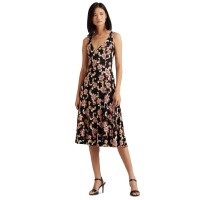 Lauren Ralph Lauren Sleeveless Fit-And-Flare Dress (Black, X-Small)