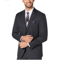 LAUREN Ralph Lauren Stripe Char Jacket (Charcoal, 42 Short)