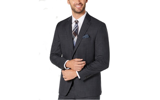  Stripe Char Jacket (Charcoal, 42 Short)