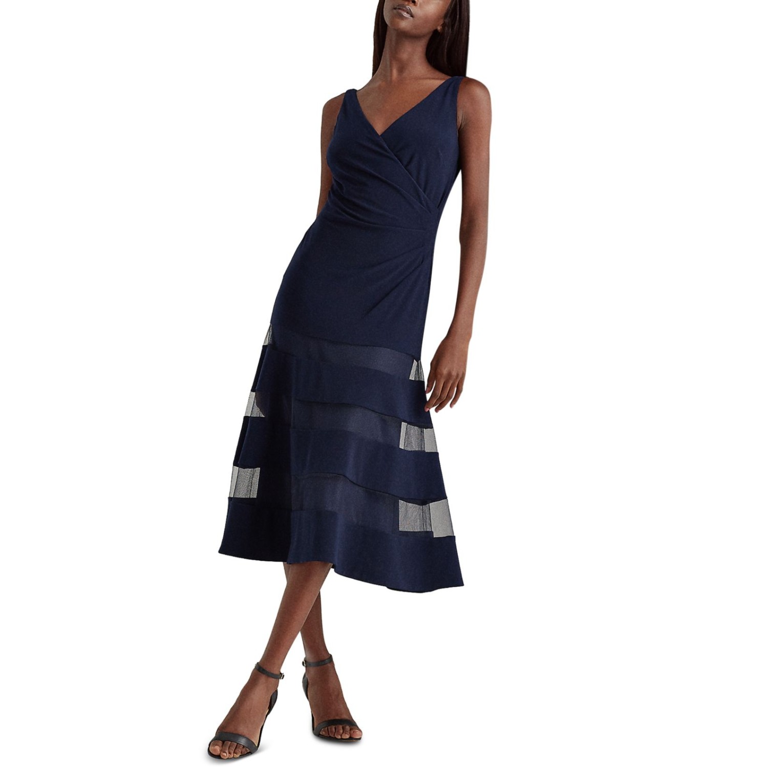 ralph lauren navy cocktail dress