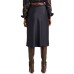 Lauren Ralph Lauren Women’s Petite Size Satin Pull-On Skirt (Navy, 18s)