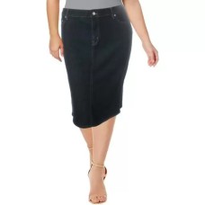 Lauren Ralph Lauren Womens Plus Denim Casual Midi Skirt 18W – Navy