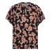 LAUREN Ralph Lauren Women’s  Plus Size Floral Print Half Sleeve Top (Black, 1X)