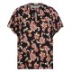 LAUREN Ralph Lauren Women’s  Plus Size Floral Print Half Sleeve Top (Black, 1X)