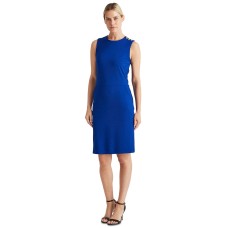 Lauren Ralph Lauren Women’s Ponte Sleeveless Dress (Blue, Medium)