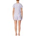 Lauren Ralph Lauren Women`s Split Neck and Boxer Shorts 2 Piece Cotton Pajama Set (Multi Floral, X-Small)