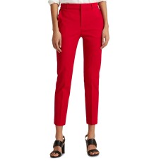 LAUREN Ralph Lauren Women’s Stretch Cotton Blend Pants  (Red, 14)