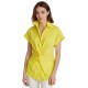 Lauren Ralph Lauren Women’s Twisted-Knot Cotton-Blend Top (Yellow, XX-Large)