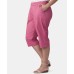  Plus Size Pull-On Capri Pants, Red, 18W