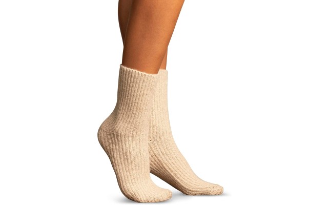  College Day Boot Socks – Wool, Crew (Moonbeam, 6-9.5)