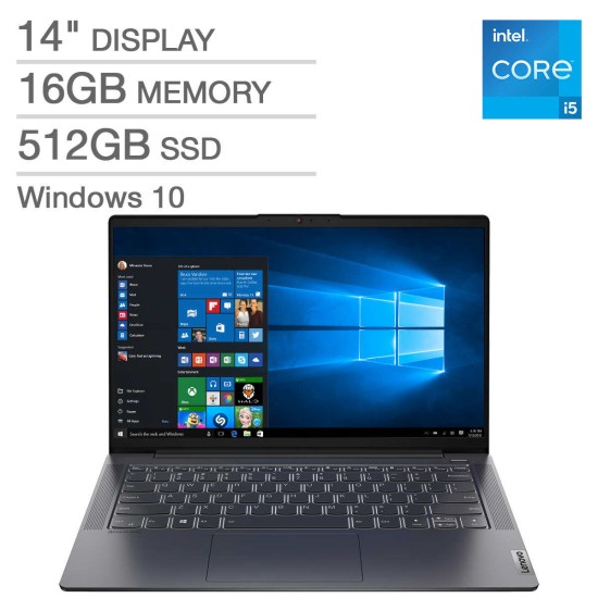  IdeaPad 5 14″ Laptop – 11th Gen Intel Core i5-1135G7 (Model: 82FE00MEUS)