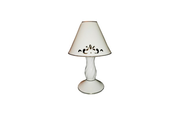  Candle Lamp Ivory and Gold 10″