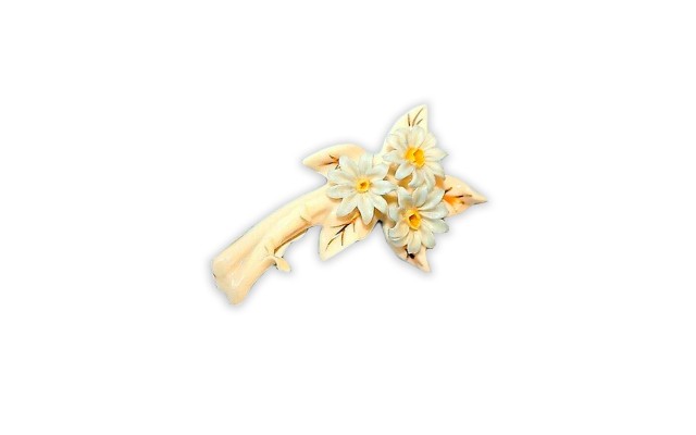  Chrysanthemum Flower Ceramic Pin Brooch