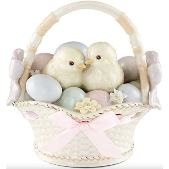  Figurines: Spring Chicks in a Basket