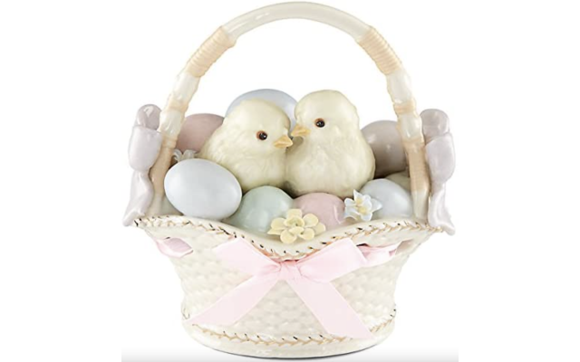  Figurines: Spring Chicks in a Basket