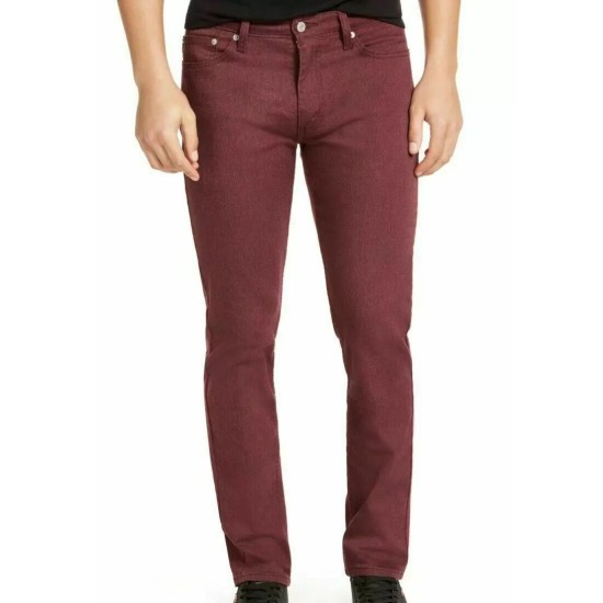 Levi’s Levis® Men’s 511™ Slim-Fit Stretch Flannel Jeans (Red, 38×32)