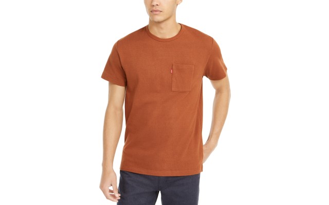Levi’s Men’s Heavyweight Pocket T-Shirt, Brown, X-Large