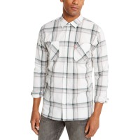 Levi's Men's Remick Plaid Shirts, White, X-Large