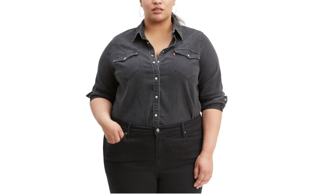 Levi’s Plus Size Western Fringe Shirt 3X – Black